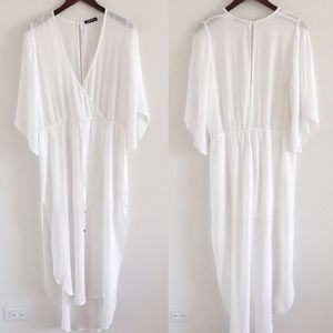 ekAttire DREAMS Flowy Ivory Maxi Swim Coverup S
